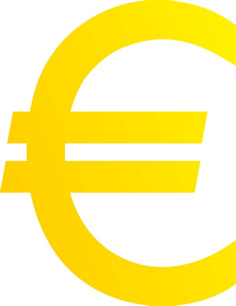 Golden Euro Currency Symbol Free Clip Art