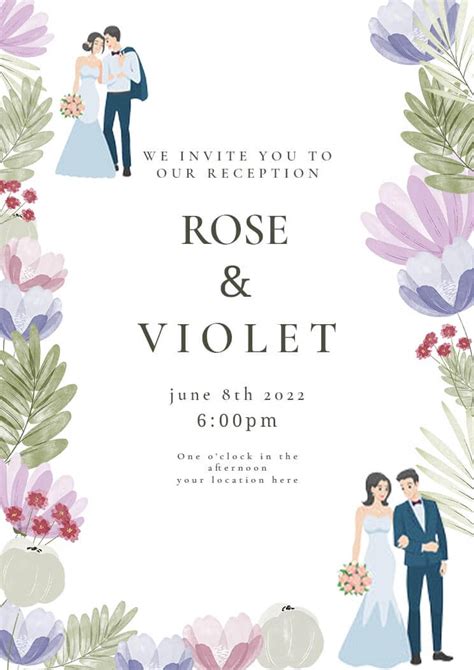 Wedding Reception Invite Card