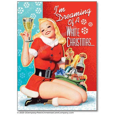 dreaming of a white wine christmas holiday cards