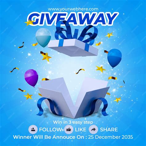 Premium Psd Give Away Contest Banner Social Media Post Template