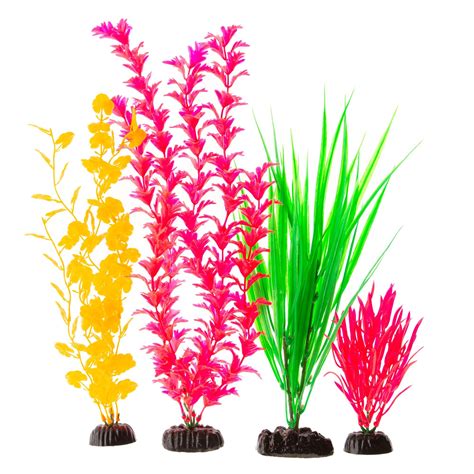 Top Fin Artificial Neon Aqaurium Plant Variety Pack Up To 20