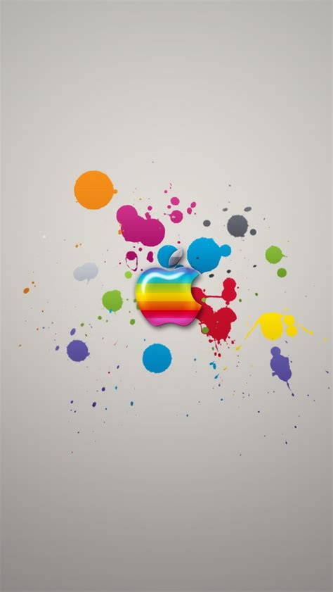 Glossy Apple Colorful Splash Iphone Wallpapers Free Download