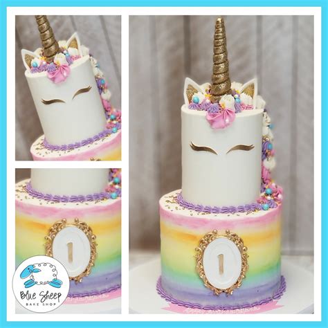 This was the first structure i ever built and i do things differently now but this one was made with a 3/4 inch dowel and a. Rainbow Unicorn Birthday Cake | Blue Sheep Bake Shop