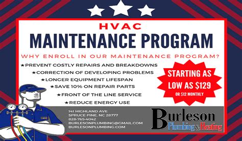 Hvac Mainenance Program — Burleson Plumbing And Heating Co