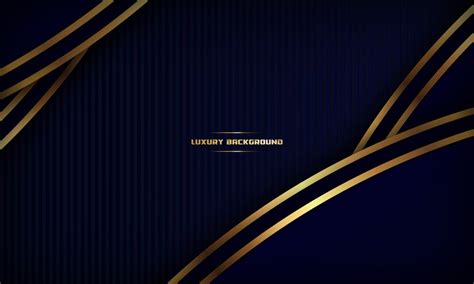 Premium Vector Luxury Dark Blue Background With Shiny Gold Line