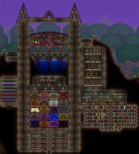 A base can be defined as a place to station your bedroom, your npcs, and your storage and crafting systems. My finished pre-hardmode base : Terraria