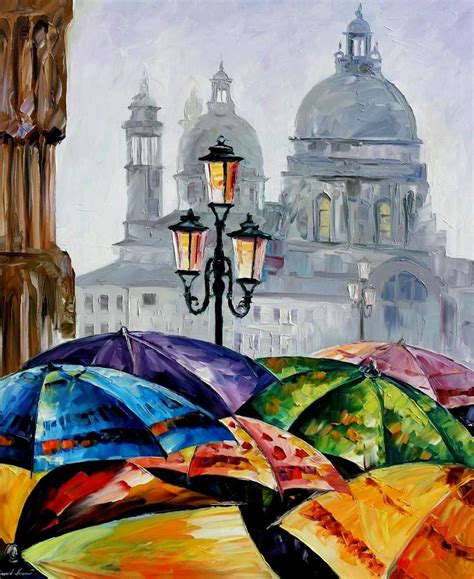 Rainy Day In Venice — Palette Knife Oil Painting On Canvas