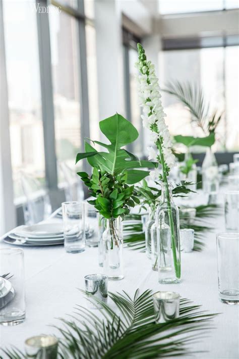 See more ideas about tropical wedding flowers, wedding flowers, flowers. Modern All-White Tropical Wedding Theme | ElegantWedding ...