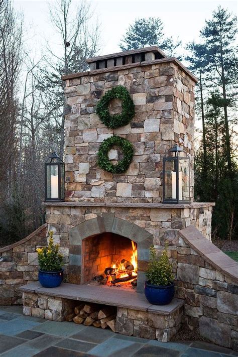 25 Beautiful Outdoor Fireplace Design Ideas Godiygocom Outdoor