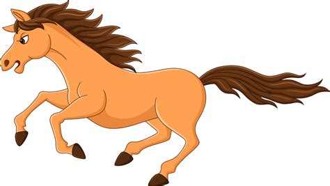 Cartoon Brown Horse Running On White Background 6605385 Vector Art At