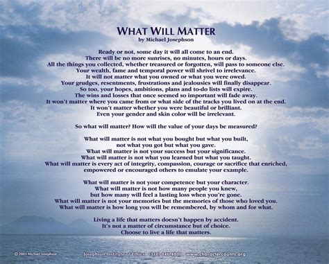 What Will Matter Poem Reflection Quotes Counts Quotes Distance Love