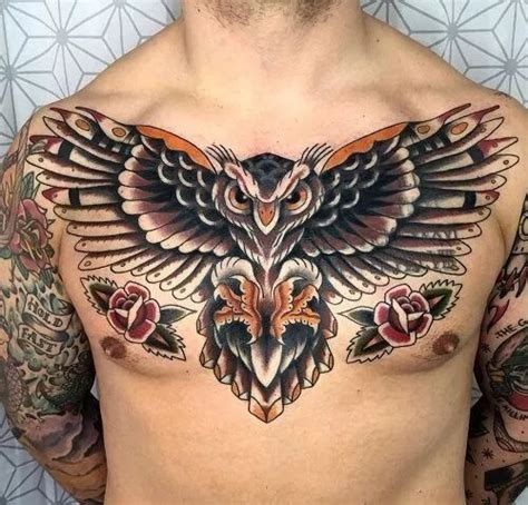 Chest Owl Tattoo Ideas Owl Tattoo Design Owl Neck Tattoo Mens Owl