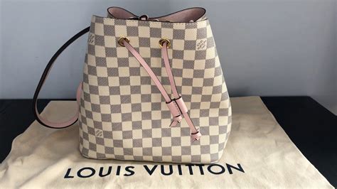 Limited Edition Louis Vuitton Neonoe Bucket Bag In Damier Azur Canvas