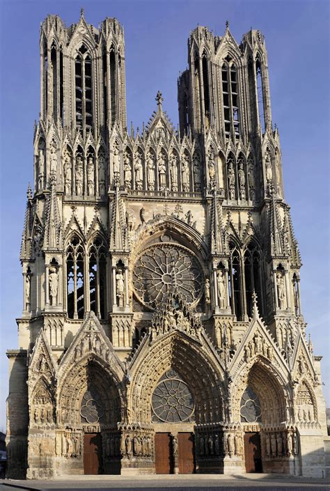 Façade De La Cathédrale De Reims Xiii E Xiv E S Atc Moyen Age
