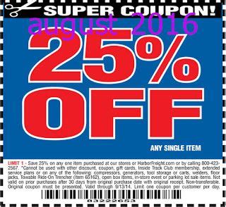 Free coupons when you sign up to the harbor freight tools newsletter Free Printable Coupons: Harbor Freight Coupons | Harbor ...