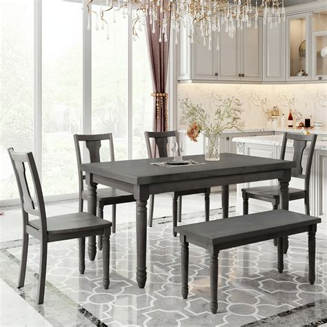 6 Piece Dining Table Set Wood Dining Room Sets Dining Room Table And