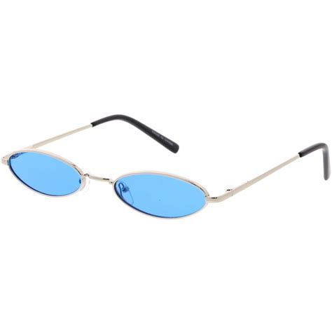 Slim Retro Throwback 1990 S Color Tone Oval Sunglasses C722 Oval Sunglasses Fashion Eye