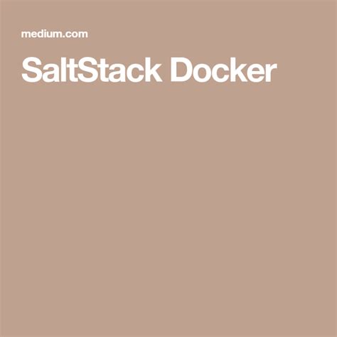 The Simplest Way To Learn Saltstack Simple Way Learning Dockers
