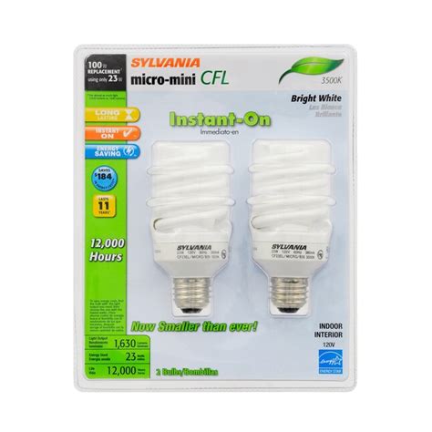 Sylvania 100 Watt Eq A19 Bright White Light Fixture Cfl Light Bulb 2