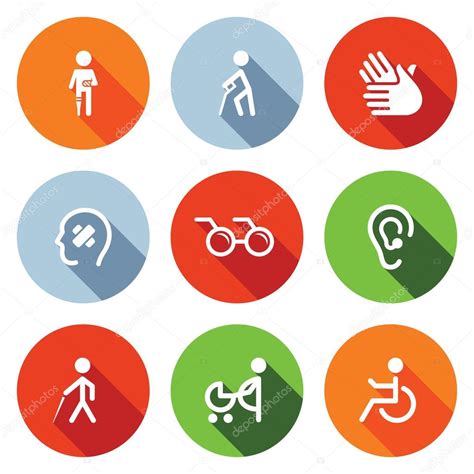 Disability Handicap Icons Set Stock Vector Image By ©steinar14 69208751