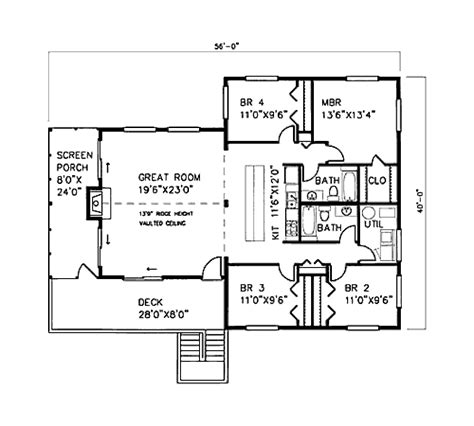 *total square footage only includes conditioned space and does not include garages, porches, bonus rooms, or decks. Beach Style House Plan - 4 Beds 2 Baths 1600 Sq/Ft Plan ...