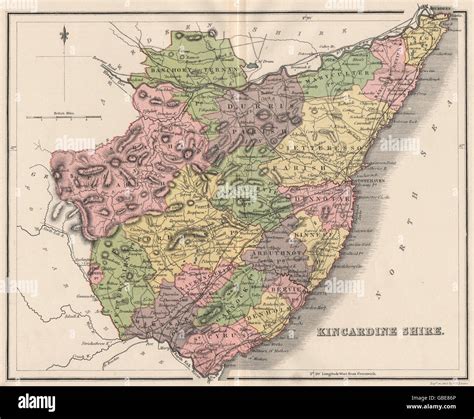 Kincardineshire Antique County Map Parishes Aberdeen Scotland