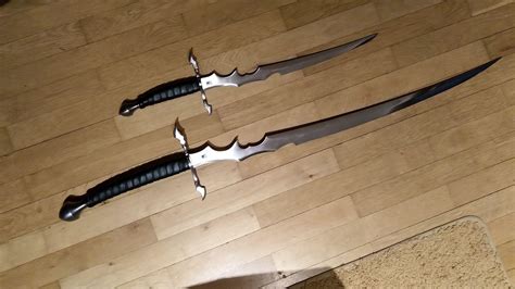 Pure Fantasy Pair Of Short Sworddagger And Saber Styled Sword Made By