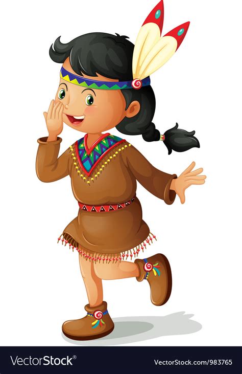 american indian girl royalty free vector image