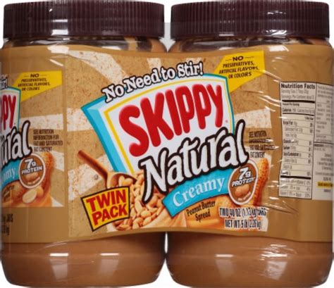 Skippy® Natural Creamy Peanut Butter Spread Twin Pack 2 Units Pick