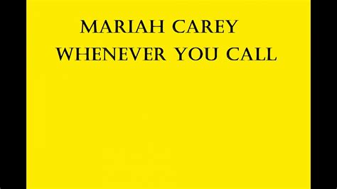 Mariah Carey Whenever You Call Lyrics Youtube