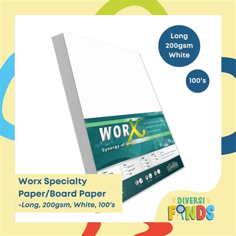 500pcs Worx Specialtyboard Paper 200gsm White Short A4 Or Long