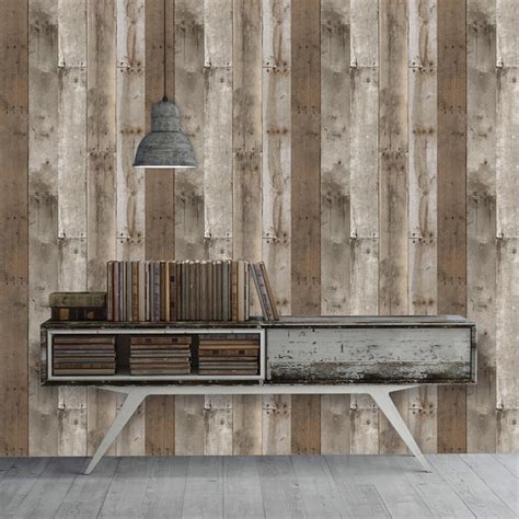 Reclaimed Wood Industrial Loft Weathered Removable Wallpaper