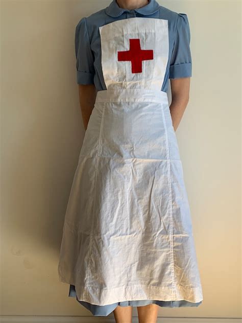 Wwii Nurse Uniform Apron Handmade Ww2 Historical Costume New Etsy Uk