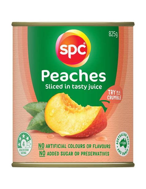 Spc Peaches Sliced In Juice 825g Allys Basket Direct From Aust