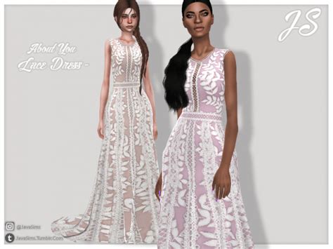 About You Lace Dress By Javasims At Tsr Sims 4 Updates