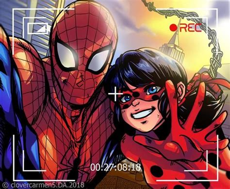 The Amazing Spider Man And Miraculous Lady Bug By Clovercarmen5