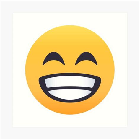 Joypixels™ Beaming Face Smile Emoji Art Print For Sale By Joypixels