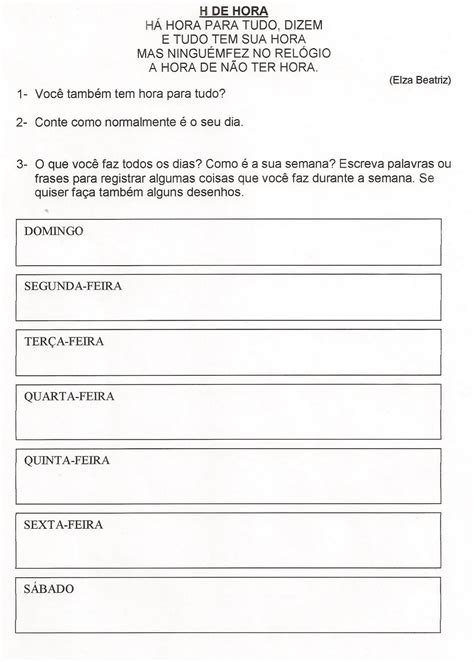 22 Atividades Sobre Dias Da Semana Para Imprimir Online Cursos Gratuitos