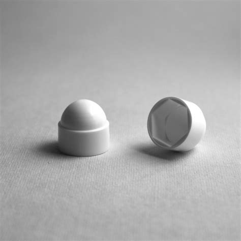 M10 Diam 17 Mm Key Nut Bolt Domed Cap For Protection Safety White