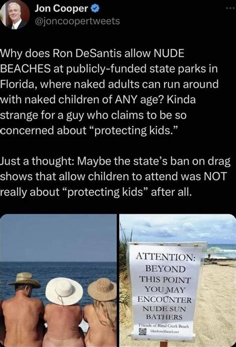 I Jon Cooper Why Does Ron Desantis Allow Nude Beaches At Publicly