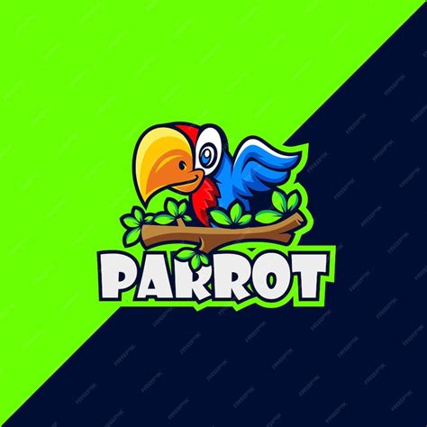 Premium Vector Parrot Cartoon Logo