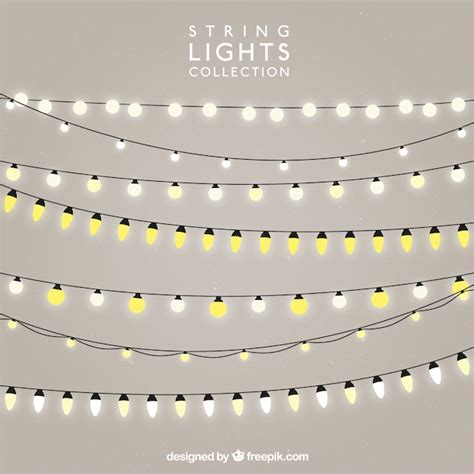 Premium Vector Pack Of Strings With Illuminated Bulbs