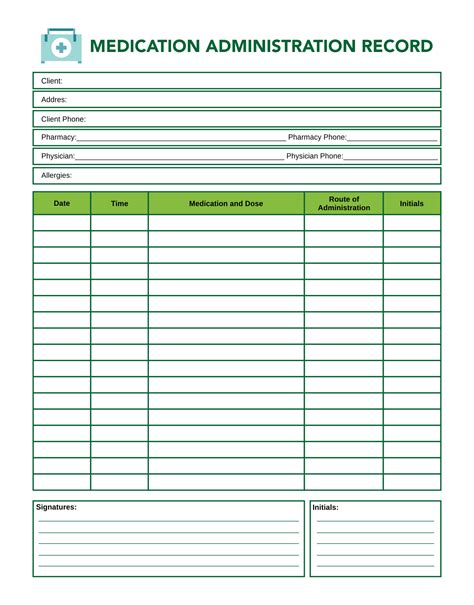 Printable Medication Administration Record Form Printable Forms Free