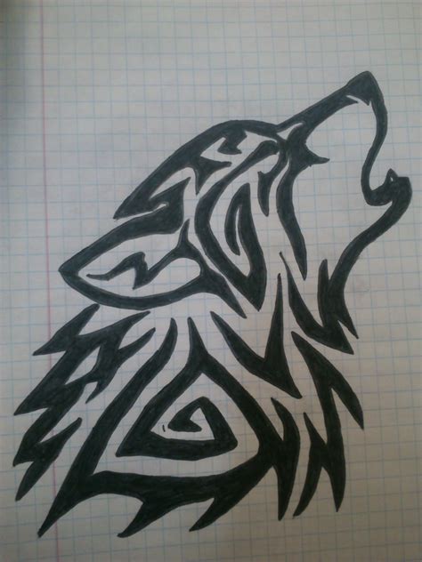 Striking wolf and man circle tribal tattoo design on back shoulder for girls and women Tribal Wolf Wallpaper (58+ images)