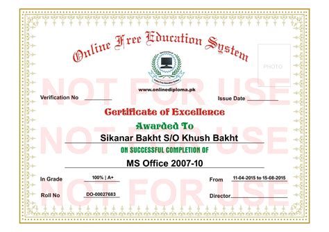 Download cv format for diploma holders (word document). Computer Diploma Certificate Format In Word Ephesustourcc ...