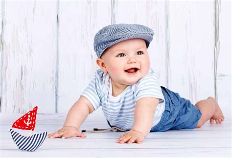 Baby is of course the star of the photoshoot—but adding in a few props can really make your newborn pictures shine. baby in a sailor getup assembled at home