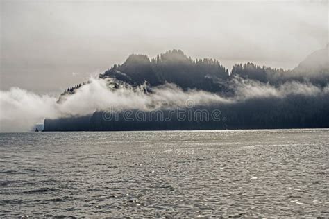 Rolling Fog Covers The Islands Of Resurrection Bay Alaska Stock Image