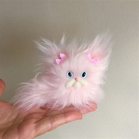 Floof The Fluffy Pink Cat Made To Order Etsy