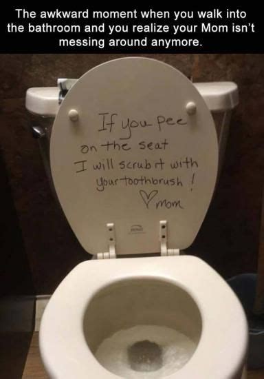 Clean Up The Pee On The Seat Or Else Funny Pictures Funny Pictures With Captions Funny