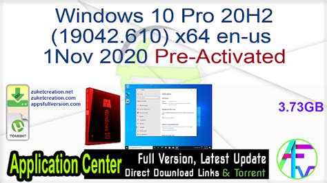 Windows 10 Pro 20h2 19042610 X64 En Us 1nov 2020 Activated Free